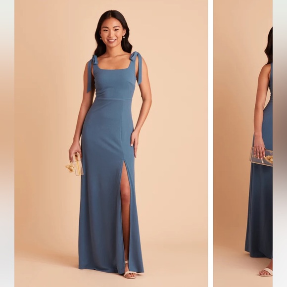 New NWT Birdy Grey “Alex” Convertible Crepe Gown Maxi Dress Twilight Sleeveless - Picture 9 of 13